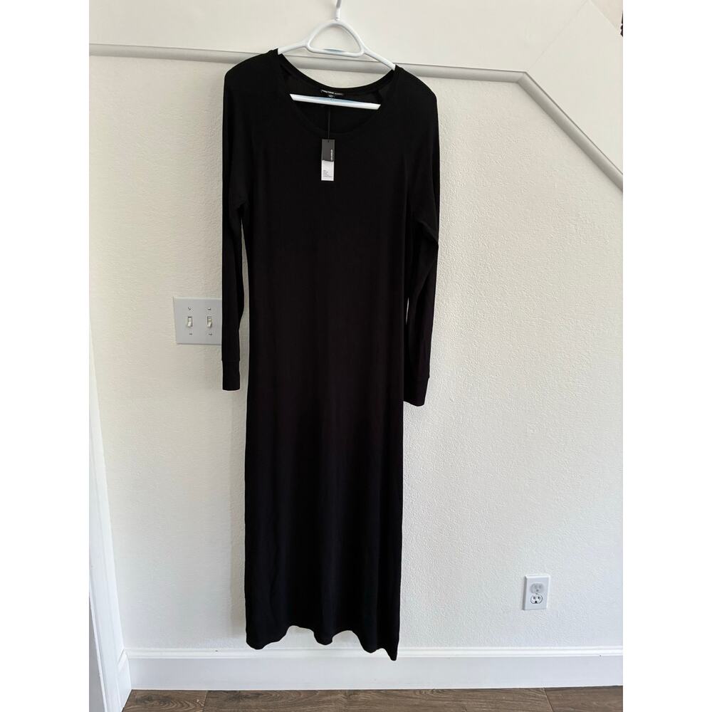 NWT James Perse Size 3 Maxi Dress Black Vamp Goth Stretch Slinky